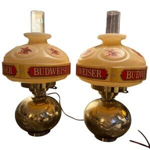 Vintage Budweiser Beer Bar Oil Lamp Style Hanging Lamp Wall Sconce 60’s